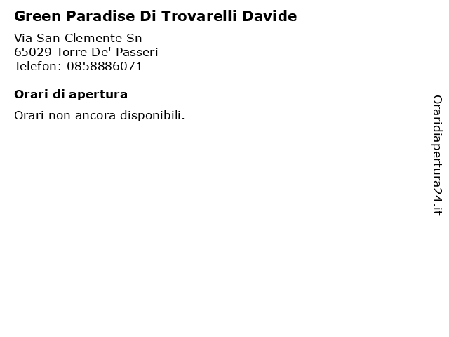 Green Paradise Di Trovarelli Davide a Torre De' Passeri: indirizzo e orari di apertura