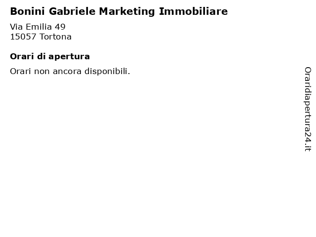 Bonini Gabriele Marketing Immobiliare a Tortona: indirizzo e orari di apertura