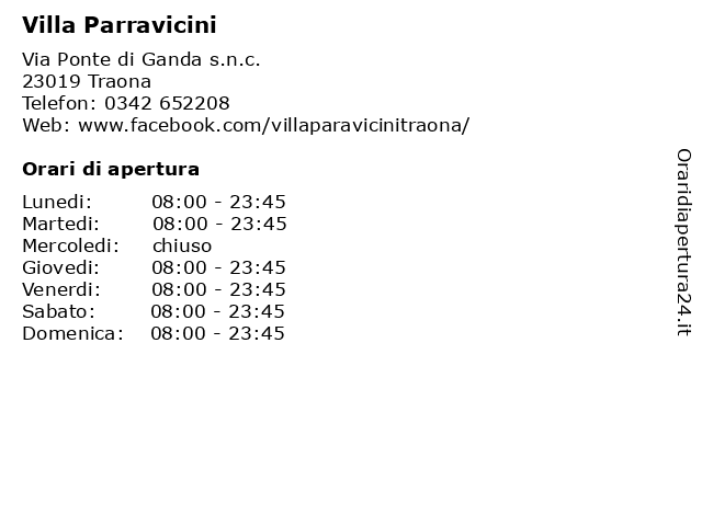 Villa Parravicini a Traona: indirizzo e orari di apertura