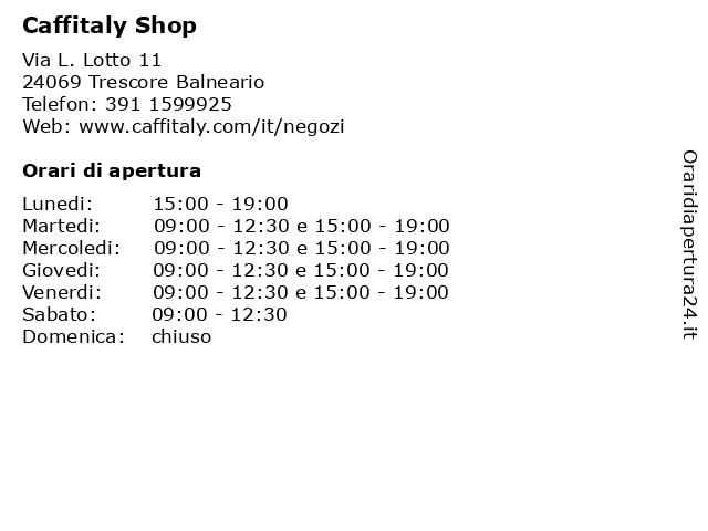 Caffitaly Shop a Trescore Balneario: indirizzo e orari di apertura