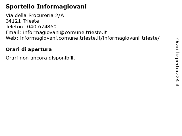 Sportello Informagiovani a Trieste: indirizzo e orari di apertura