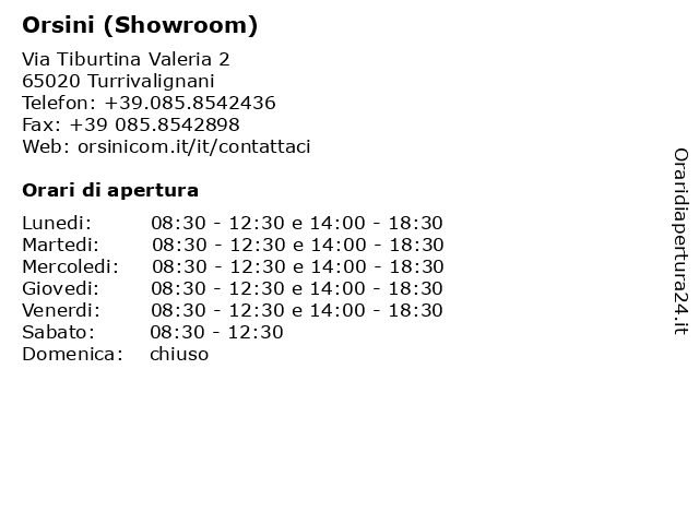 Orsini (Showroom) a Turrivalignani: indirizzo e orari di apertura