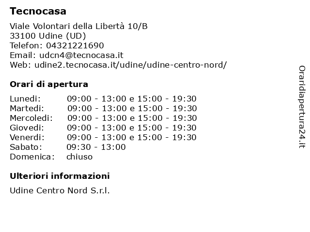 Tecnocasa a Udine (UD): indirizzo e orari di apertura