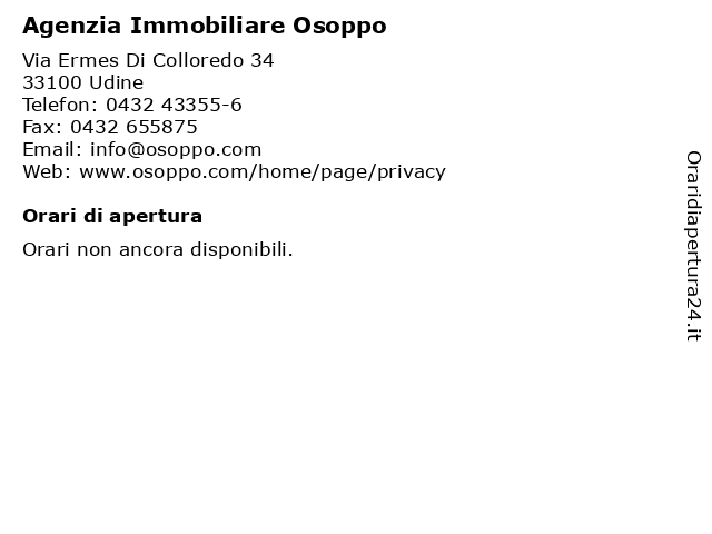 Agenzia Immobiliare Osoppo a Udine: indirizzo e orari di apertura