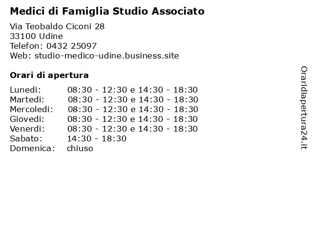 Medici di Famiglia Studio Associato a Udine: indirizzo e orari di apertura