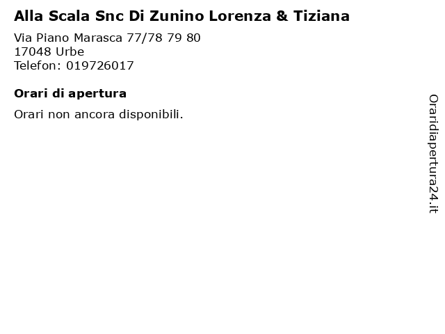 Alla Scala Snc Di Zunino Lorenza & Tiziana a Urbe: indirizzo e orari di apertura