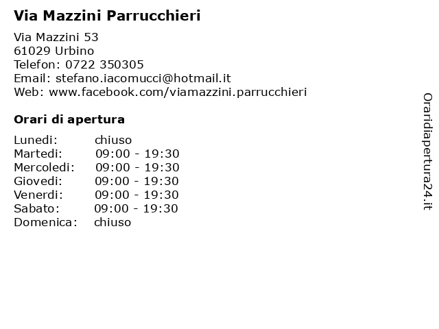 Via Mazzini Parrucchieri a Urbino: indirizzo e orari di apertura