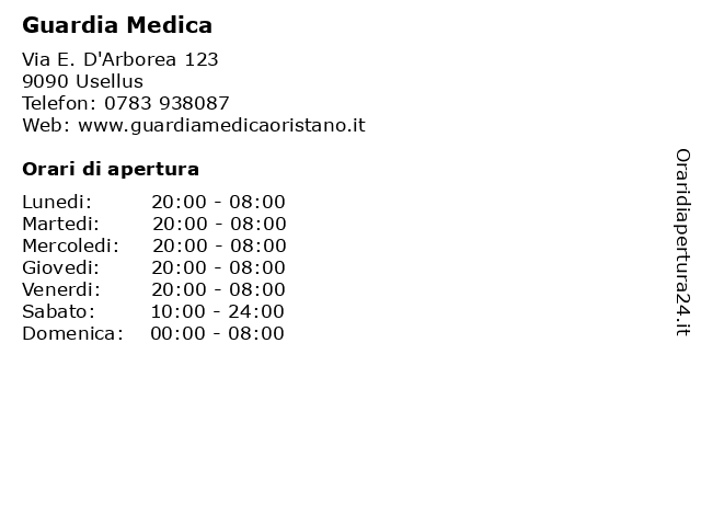 Guardia Medica a Usellus: indirizzo e orari di apertura