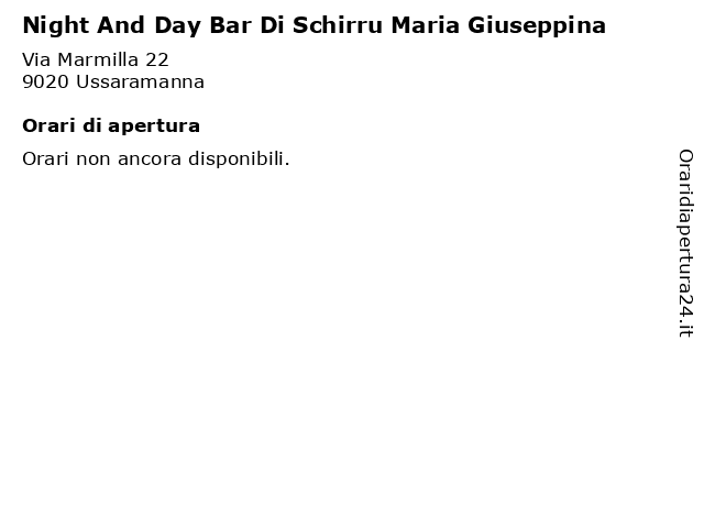 Night And Day Bar Di Schirru Maria Giuseppina a Ussaramanna: indirizzo e orari di apertura