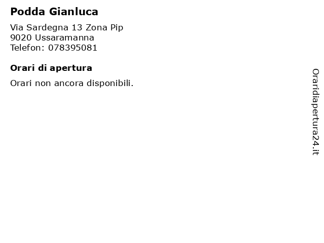 Podda Gianluca a Ussaramanna: indirizzo e orari di apertura