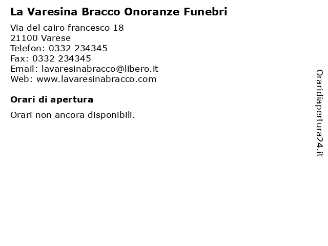 La Varesina Bracco Onoranze Funebri a Varese: indirizzo e orari di apertura