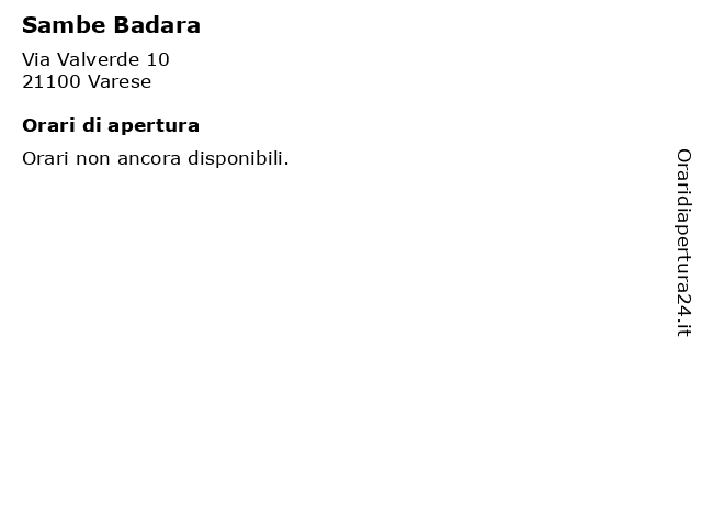 Sambe Badara a Varese: indirizzo e orari di apertura