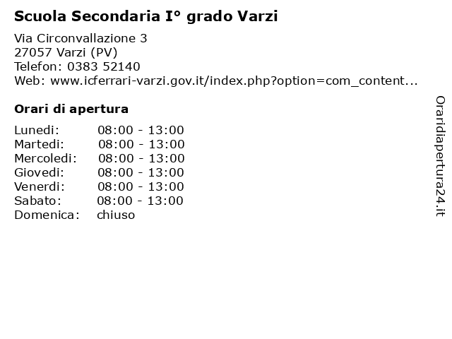 Scuola Secondaria I° grado Varzi a Varzi (PV): indirizzo e orari di apertura
