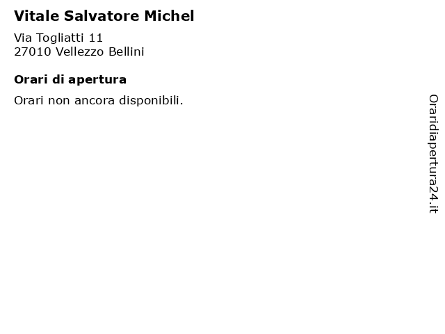 Vitale Salvatore Michel a Vellezzo Bellini: indirizzo e orari di apertura