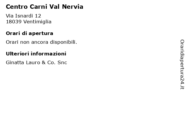 Centro Carni Val Nervia a Ventimiglia: indirizzo e orari di apertura
