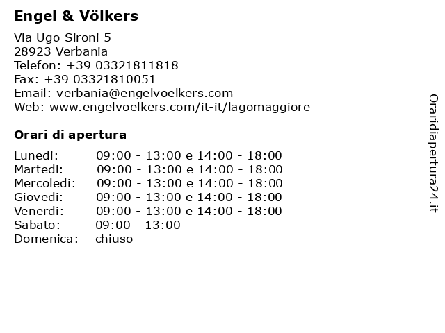 Engel & Völkers a Verbania: indirizzo e orari di apertura