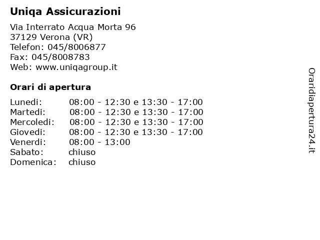 Uniqa Assicurazioni a Verona (VR): indirizzo e orari di apertura