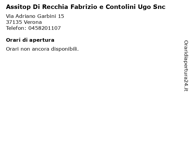 Assitop Di Recchia Fabrizio e Contolini Ugo Snc a Verona: indirizzo e orari di apertura