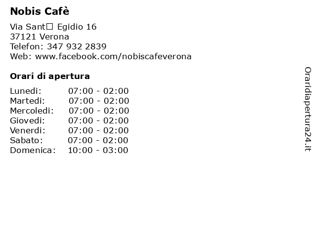 Nobis Cafè a Verona: indirizzo e orari di apertura