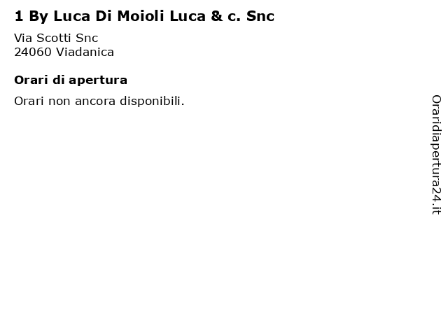 1 By Luca Di Moioli Luca & c. Snc a Viadanica: indirizzo e orari di apertura
