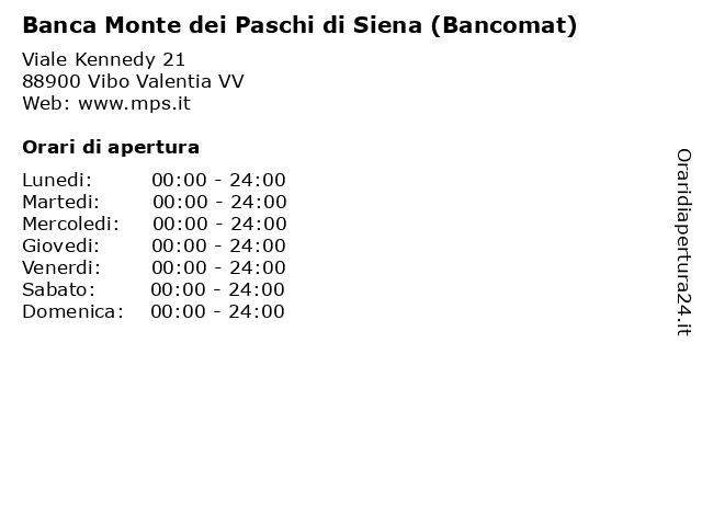 Banca Monte dei Paschi di Siena (Bancomat) a Vibo Valentia VV: indirizzo e orari di apertura