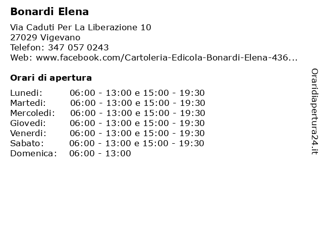 Bonardi Elena a Vigevano: indirizzo e orari di apertura