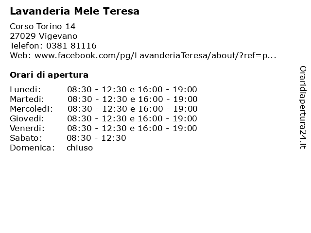 Lavanderia Mele Teresa a Vigevano: indirizzo e orari di apertura