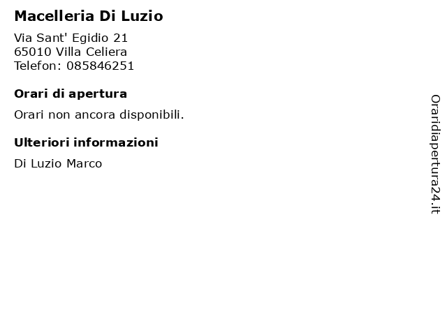 Macelleria Di Luzio a Villa Celiera: indirizzo e orari di apertura