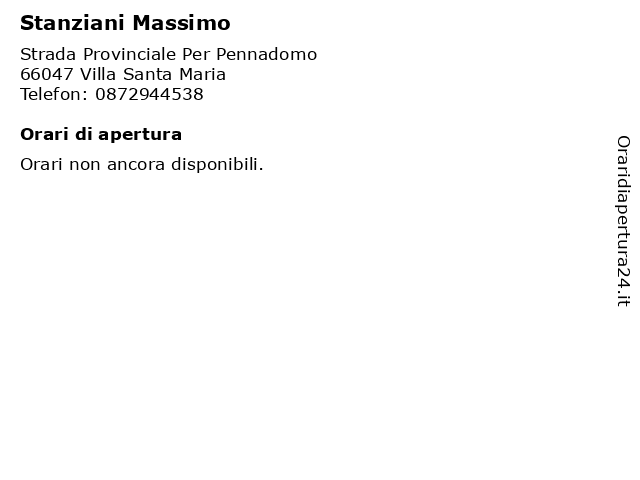 Stanziani Massimo a Villa Santa Maria: indirizzo e orari di apertura