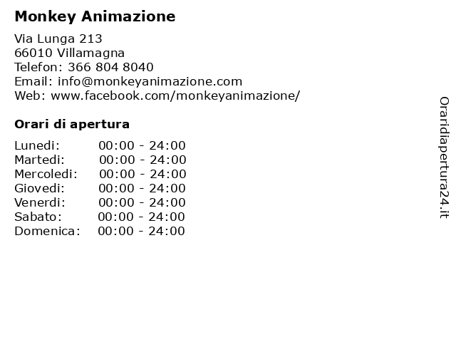 Monkey Animazione a Villamagna: indirizzo e orari di apertura