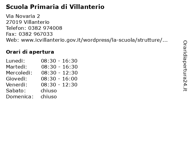 Scuola Primaria di Villanterio a Villanterio: indirizzo e orari di apertura