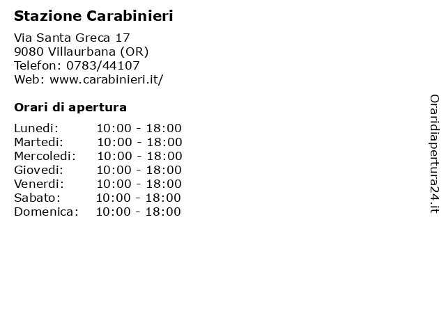 Stazione Carabinieri a Villaurbana (OR): indirizzo e orari di apertura