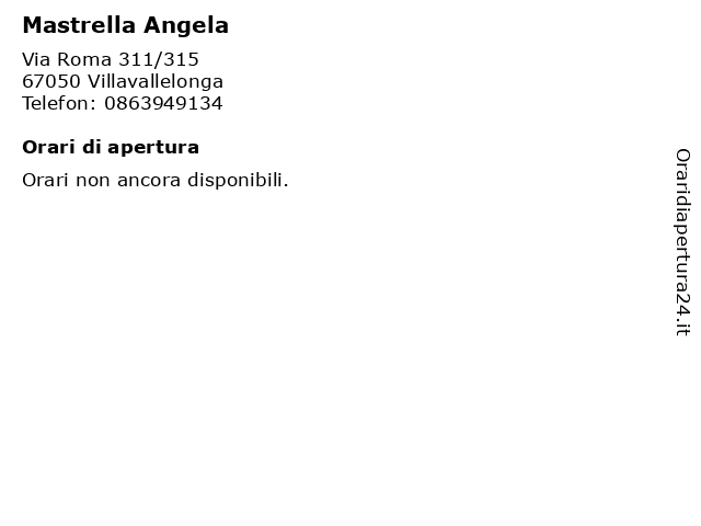 Mastrella Angela a Villavallelonga: indirizzo e orari di apertura