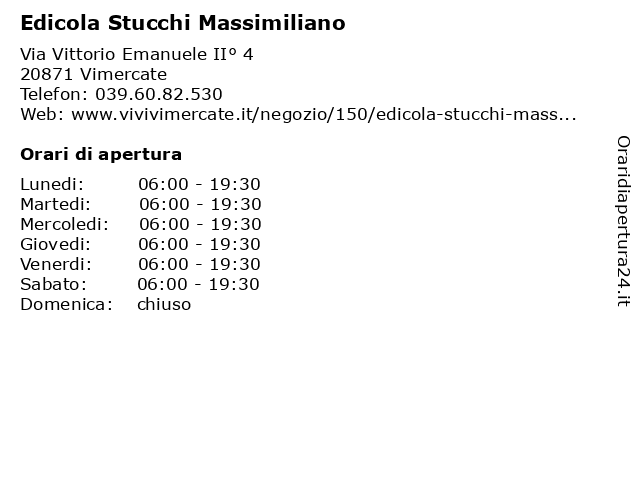 Edicola Stucchi Massimiliano a Vimercate: indirizzo e orari di apertura