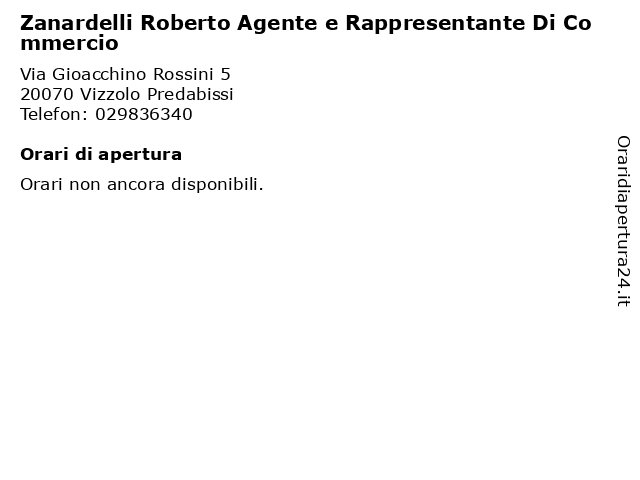 Zanardelli Roberto Agente e Rappresentante Di Commercio a Vizzolo Predabissi: indirizzo e orari di apertura