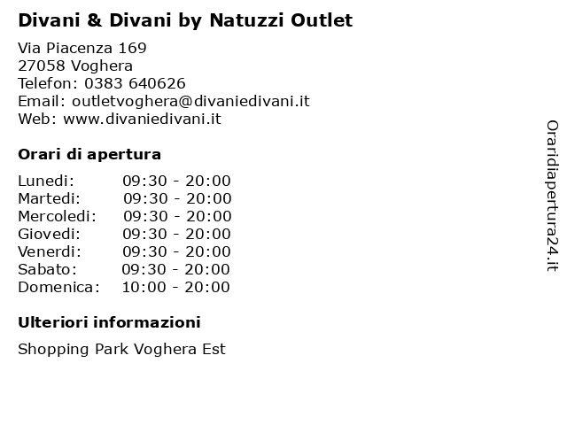 Divani & Divani by Natuzzi Outlet a Voghera: indirizzo e orari di apertura