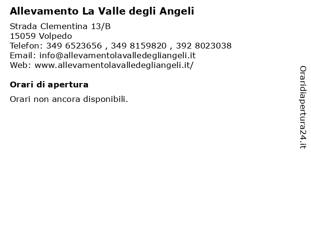 Allevamento La Valle degli Angeli a Volpedo: indirizzo e orari di apertura
