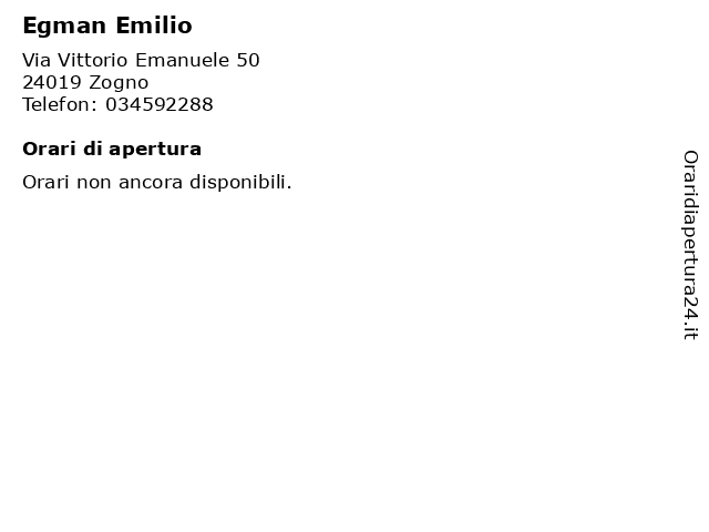 Egman Emilio a Zogno: indirizzo e orari di apertura